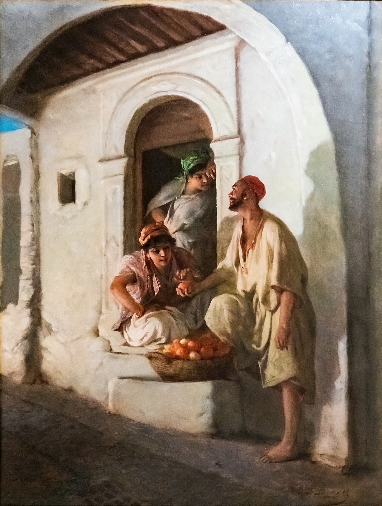 Marchand d'oranges dans une ruelle d'Orient - Hippolyte Lazerges by Hippolyte Lazerges
