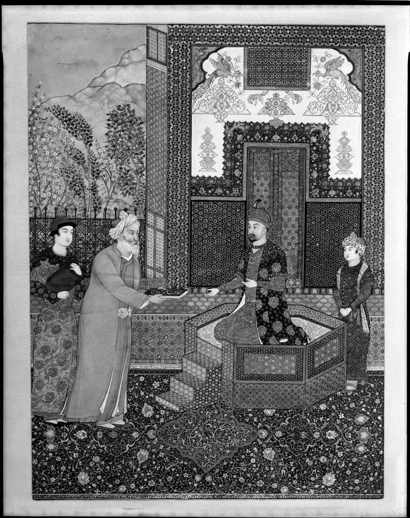 Firdawsi Presents His Work to Mahmud by Hossein Behzad