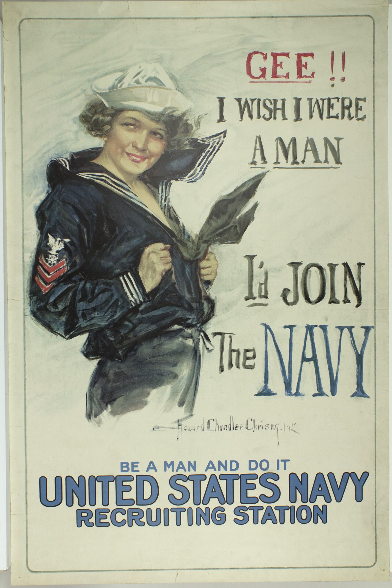 Gee!! I Wish I Were a Man I'd Join the Navy by Howard Chandler Christy