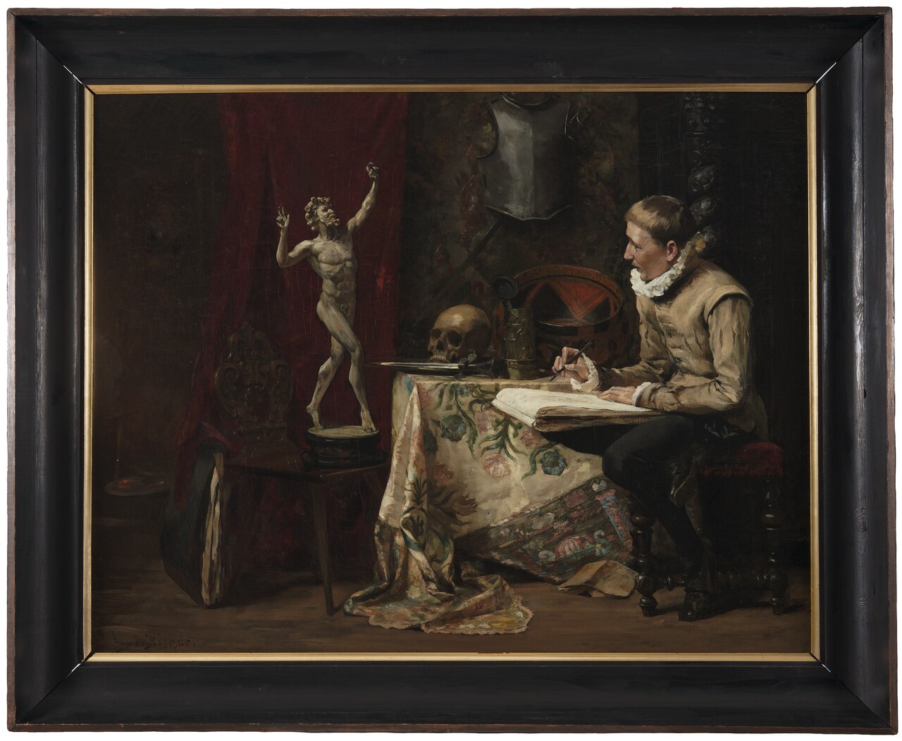 The Artist's Studio, with Selfportrait by Hugo Birger