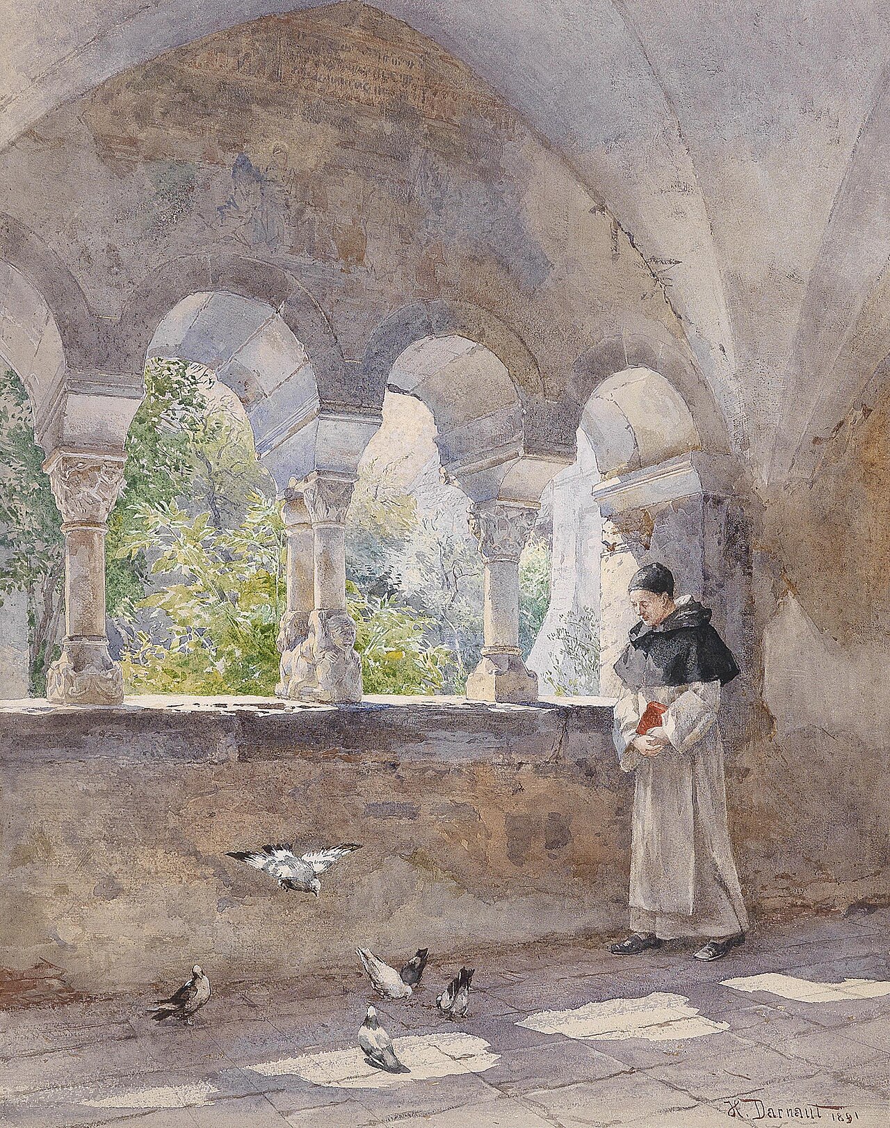 Cloister in Cistercian Millstadt Abbey by Hugo Darnaut
