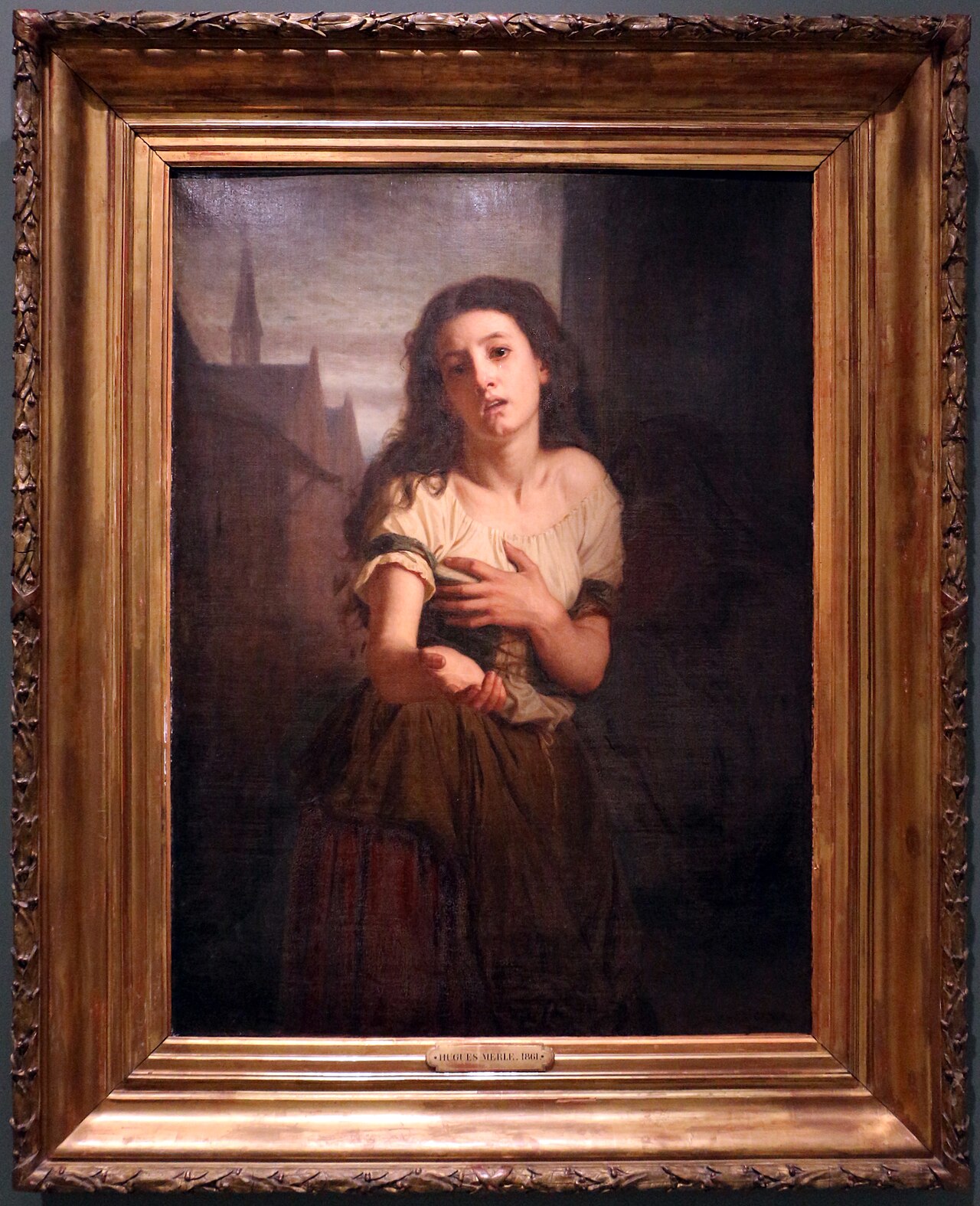 A beggar woman by Hugues Merle