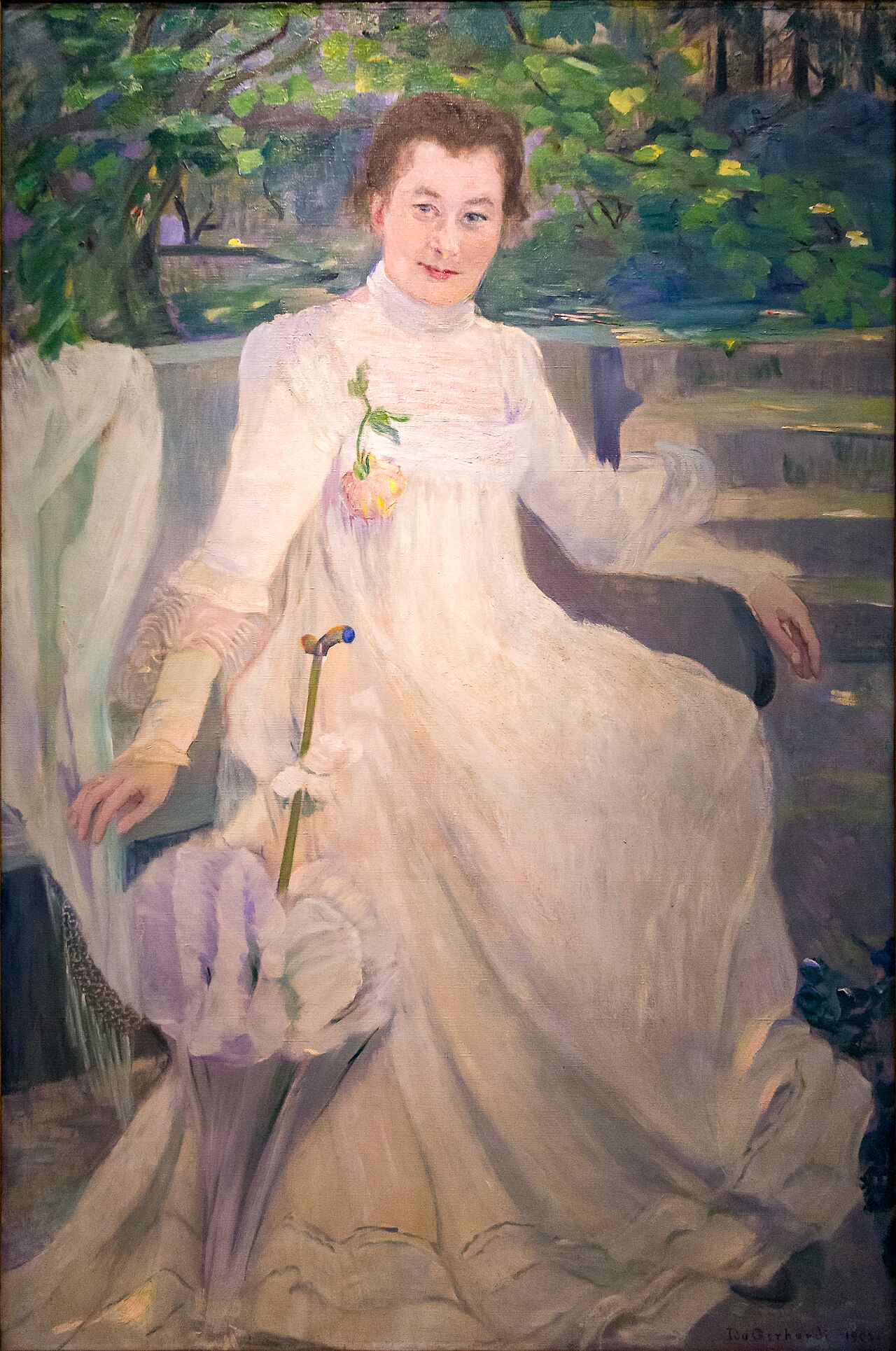 Mrs Emilie Turck in the garden by Ida Gerhardi