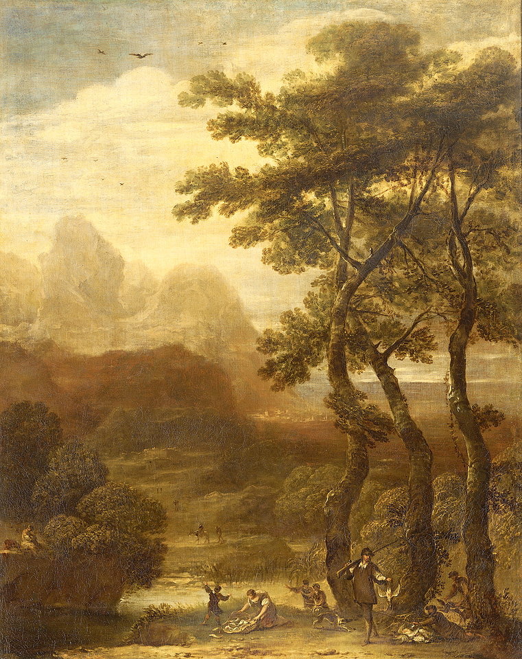 Landscape with Hunters by Ignacio de Iriarte