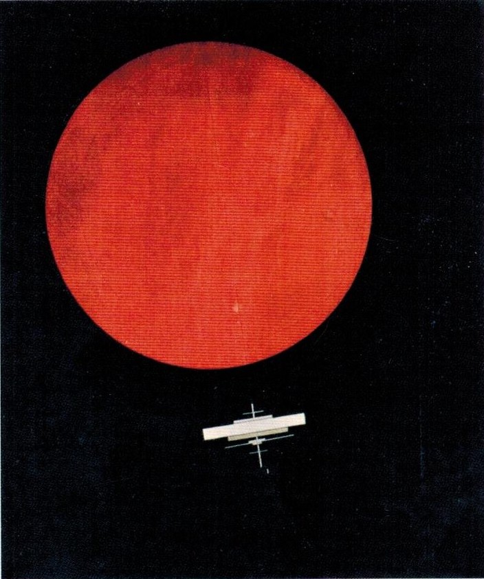 Red Circle on a Black Surface by Ilya Chashnik