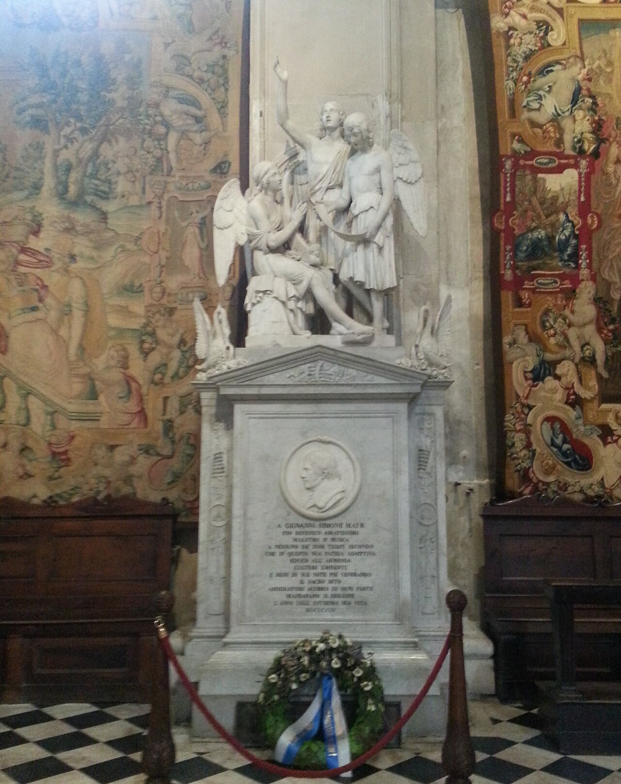 Funerary monument to Simon Mayr by Innocenzo Fraccaroli