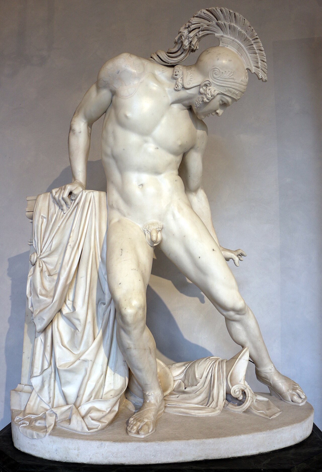 Wounded Achilles (marble) by Innocenzo Fraccaroli