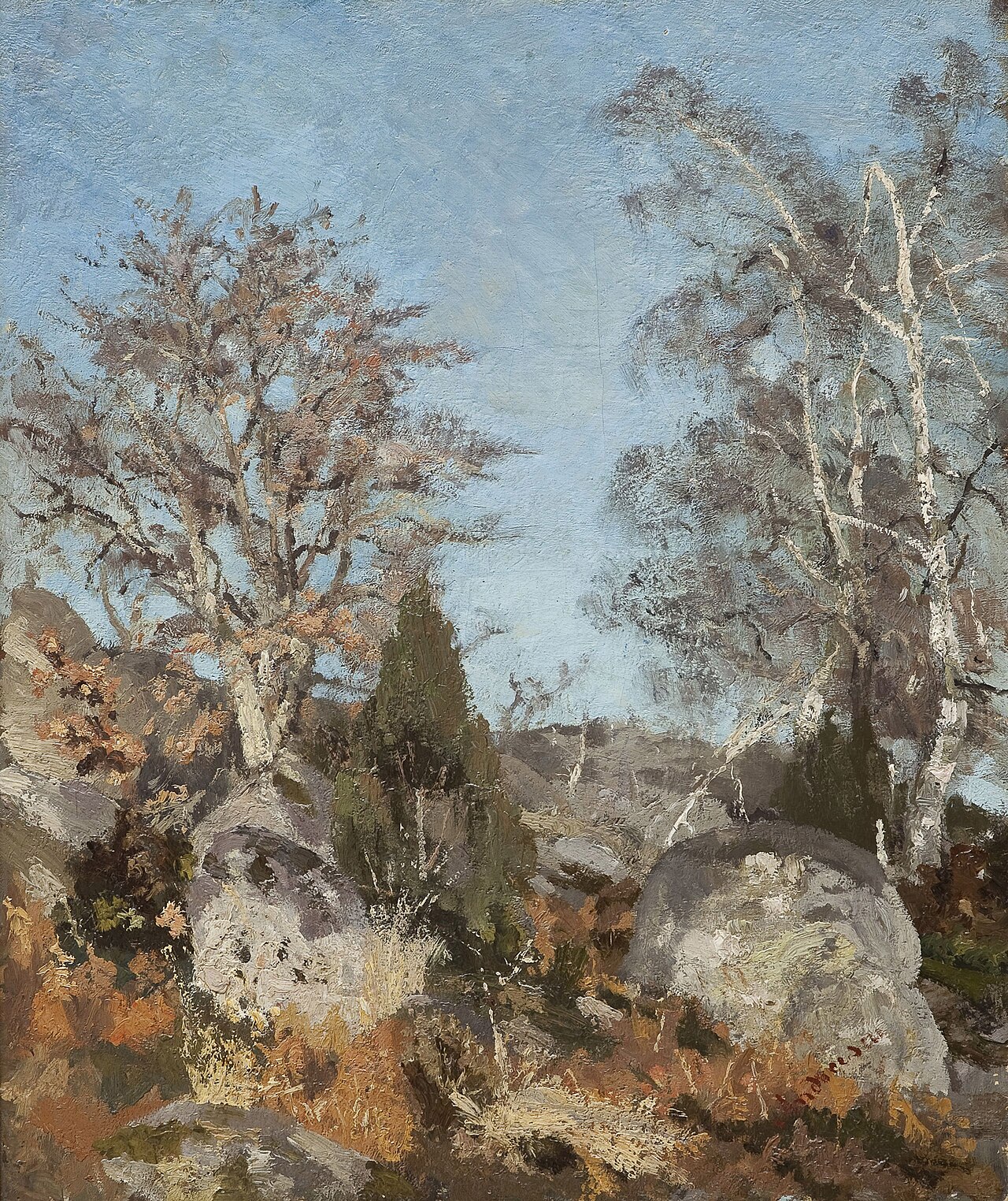 Rocks and Birch Trees by Ion Andreescu