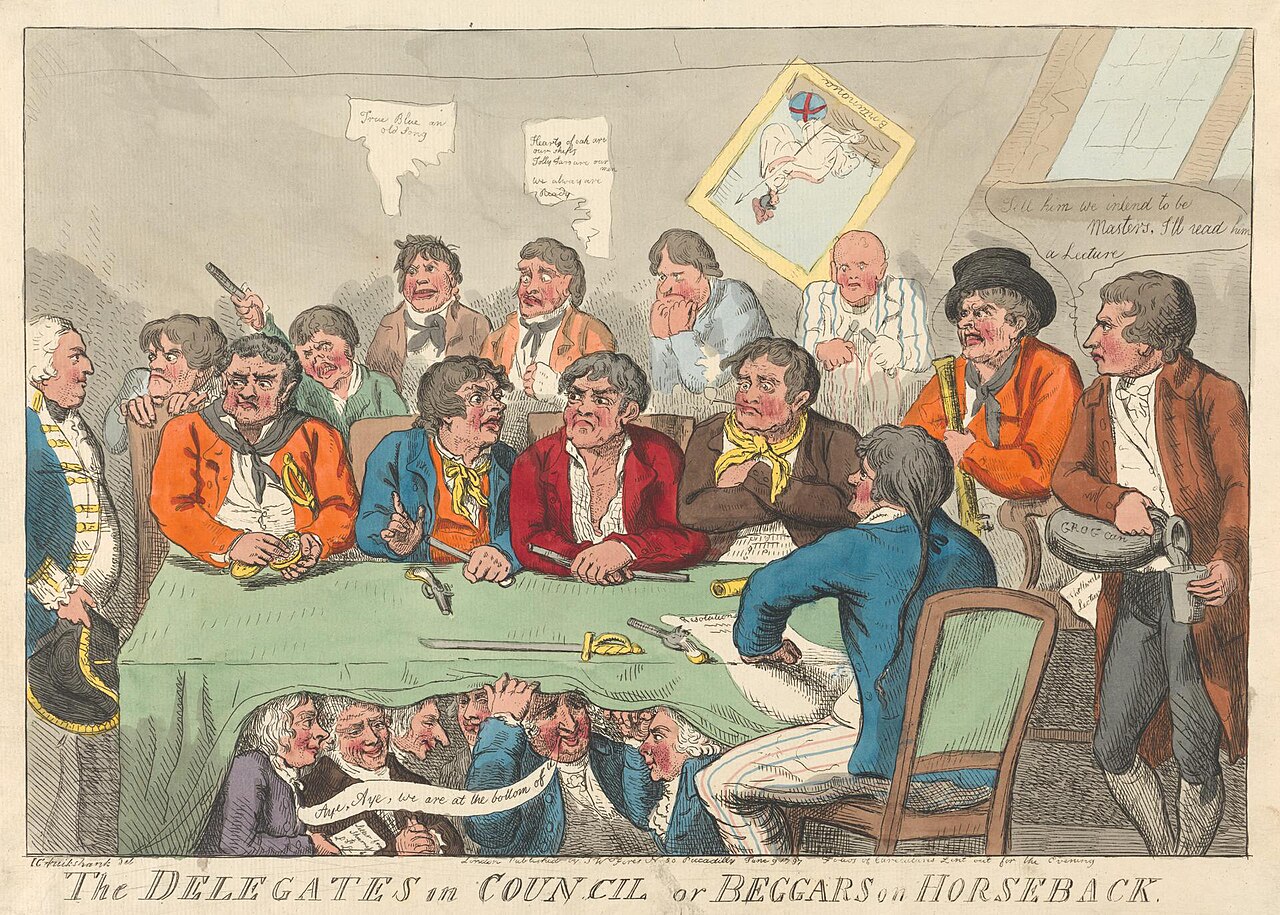 The Delegates in Council or Beggars on Horseback by Isaac Cruikshank