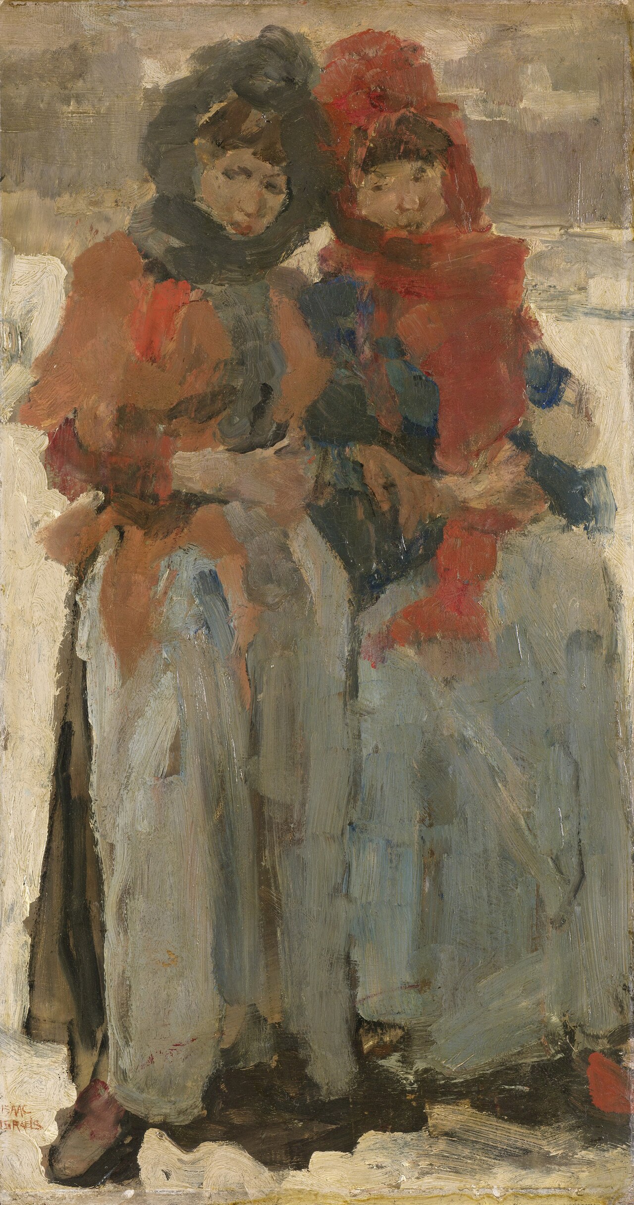 Two girls in the snow by Isaac Israëls