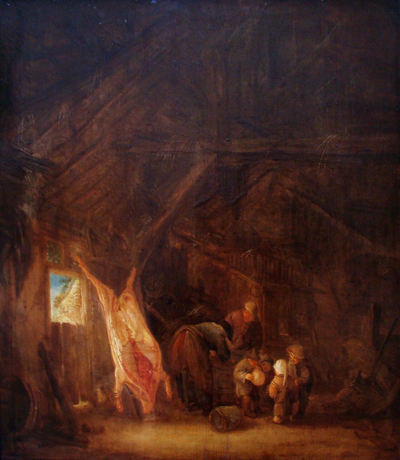 Cutting a Pig by Isaac van Ostade