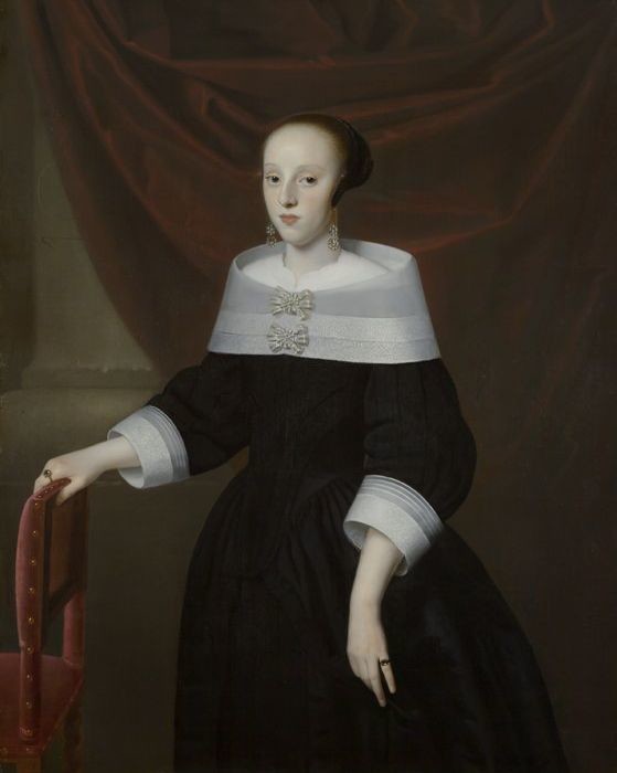 Portrait of a woman, probably Elisabeth van Dobbe (....-1667) by Isaack Luttichuys