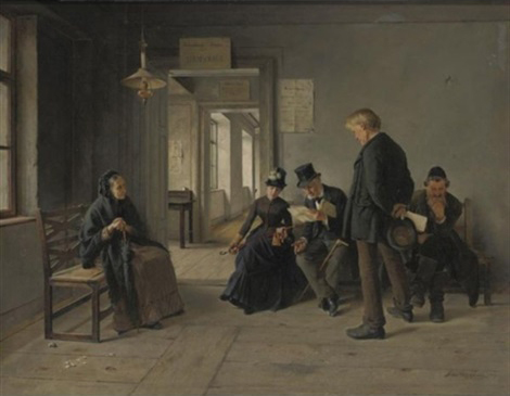 Courthouse waiting room by Isidor Kaufmann
