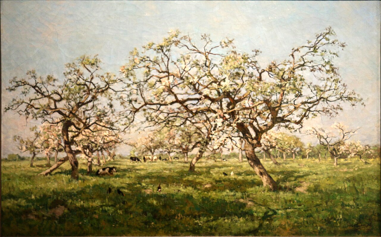 An orchard in spring by Isidore Verheyden