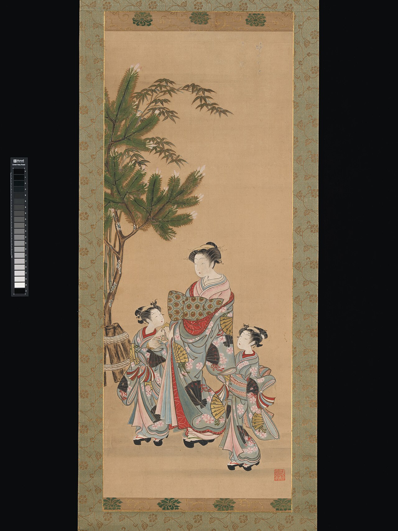 Courtesan and Two Attendants on New Year's Day by Isoda Koryūsai
