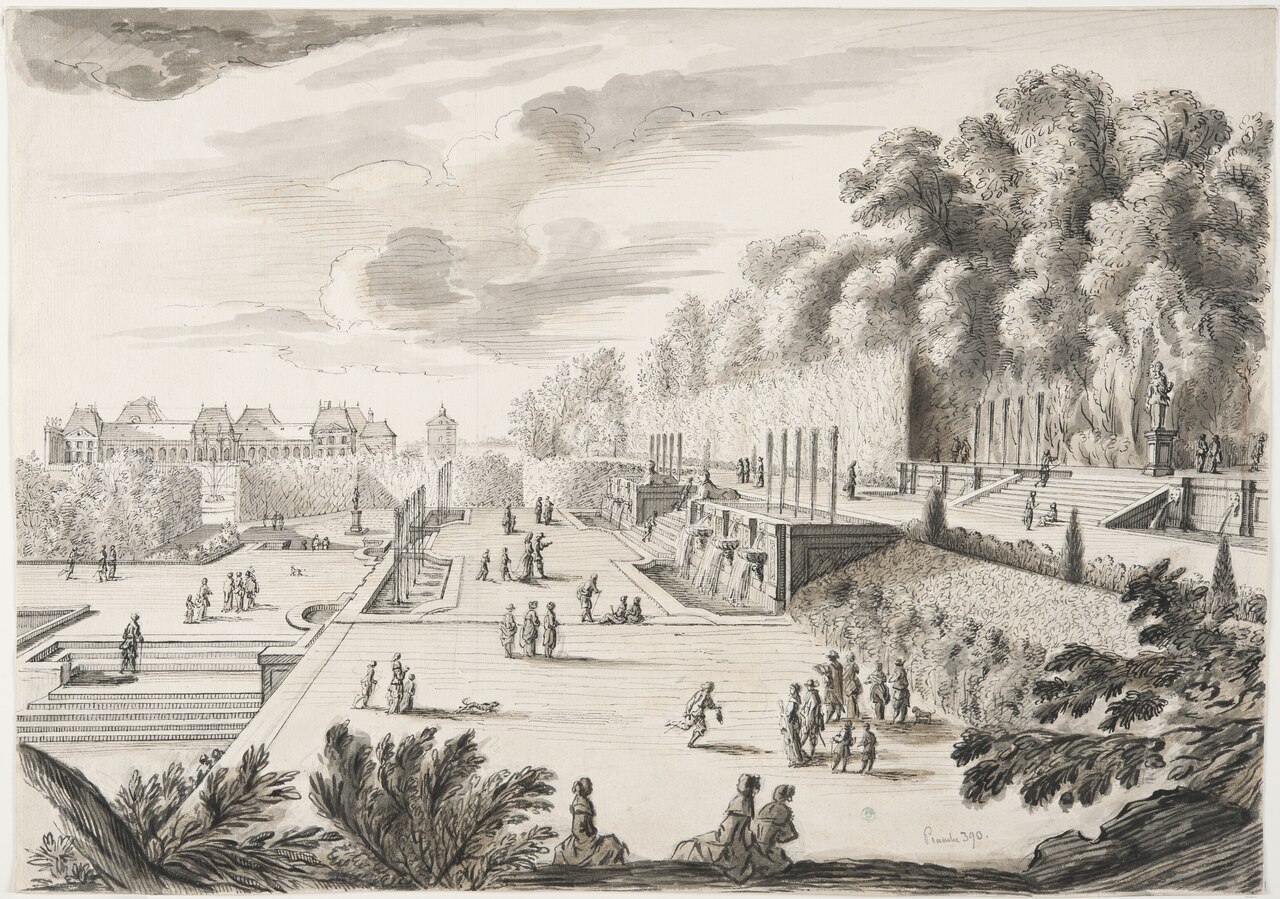 The Small Cascades in the Gardens of Vaux-le-Vicomte by Israel Silvestre