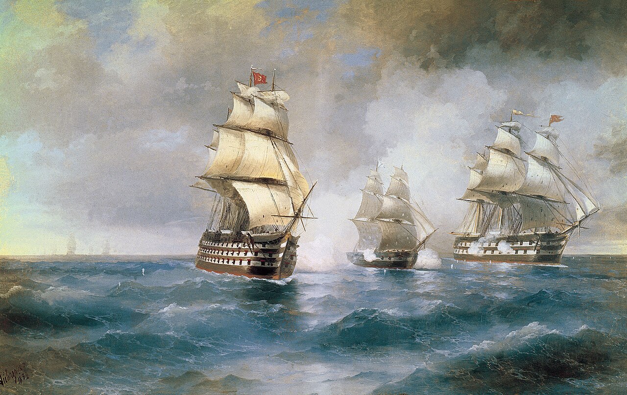 Brig “Mercury” Attacked by Two Turkish Ships by Ivan Aivazovsky