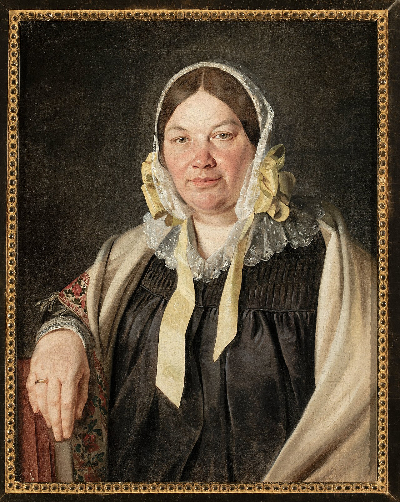 Portrait of Aleksandra Bębnowska née Cybulska, painter's mother in law. by Ivan Khrutsky