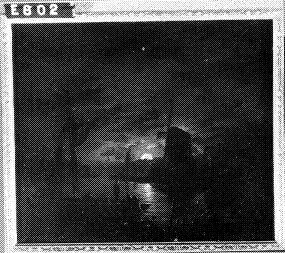 Ships on a river by moonlight by Jacob Abels