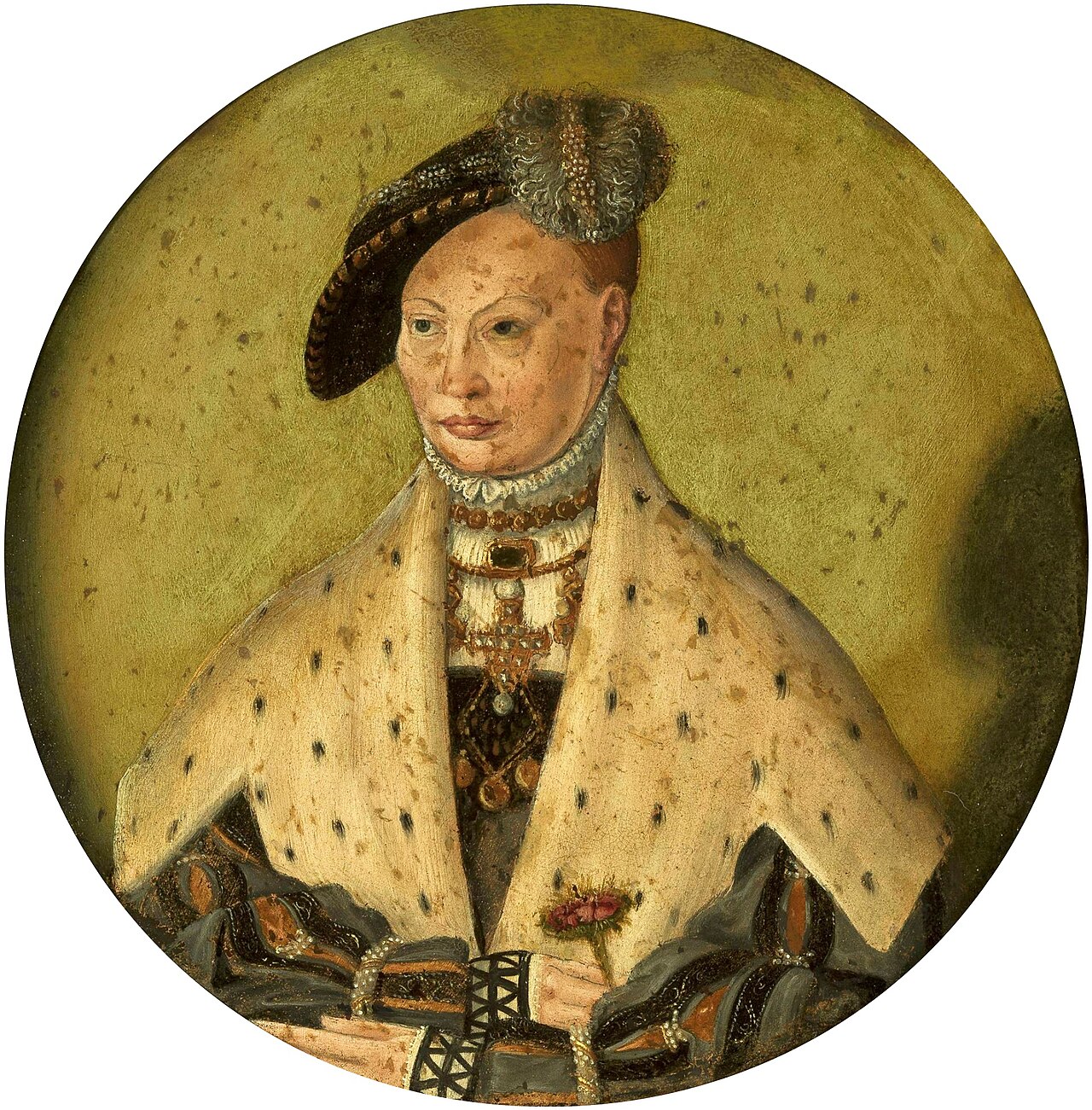 Portrait of Dorothea of Denmark (1504-1547). by Jacob Binck