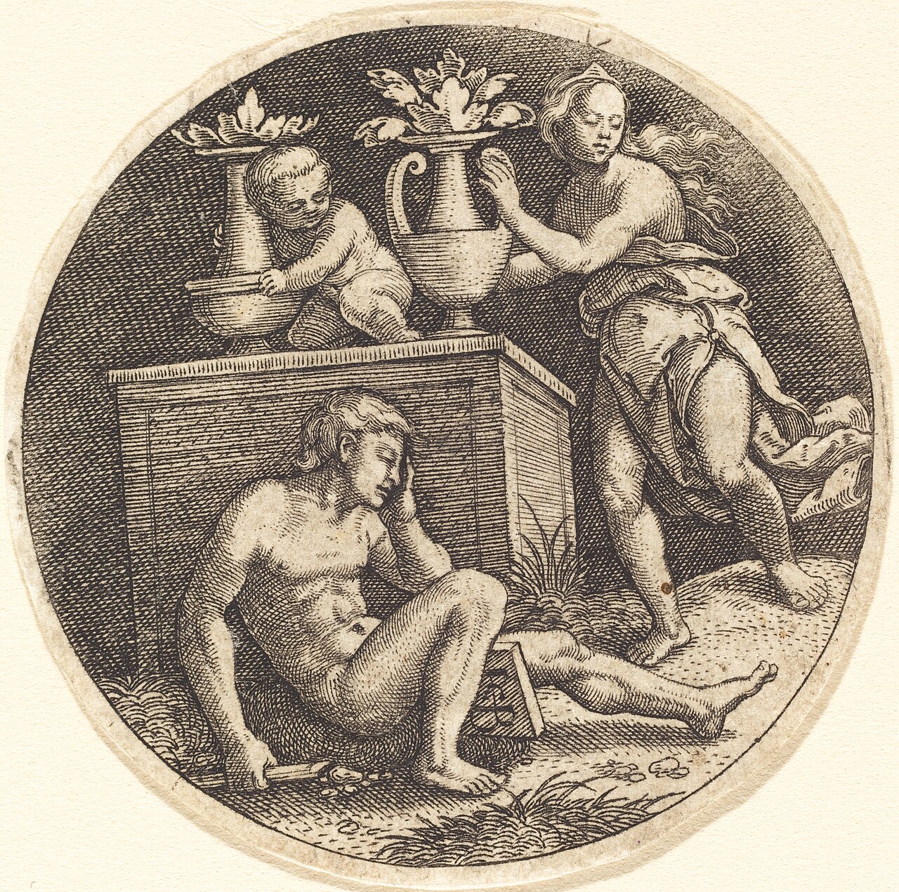 Youth Sleeping before an Altar by Jacob Binck