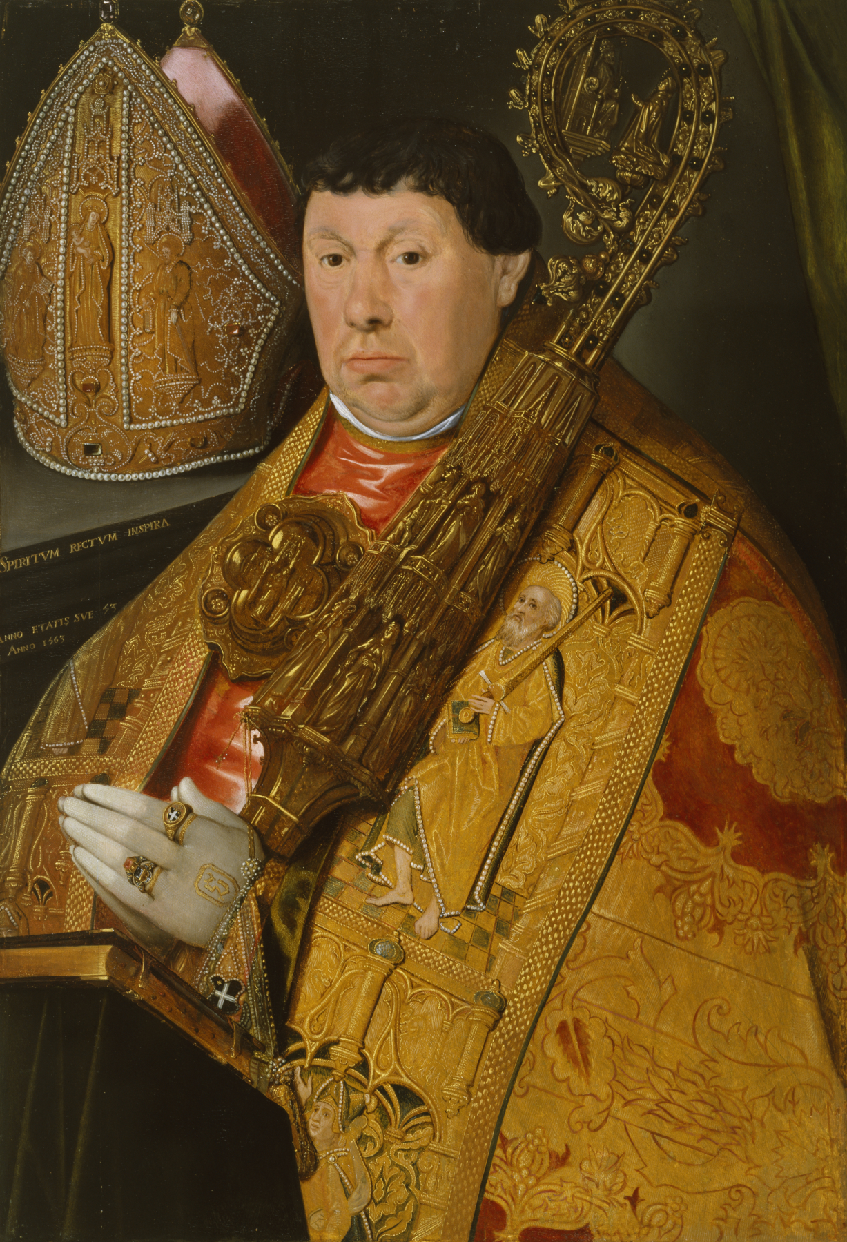 Portret van Nicolaus a Spira (1510-10 juli 1568), abt van de norbertijner abdij te Grimbergen (1543-1568) by Jacob de Punder