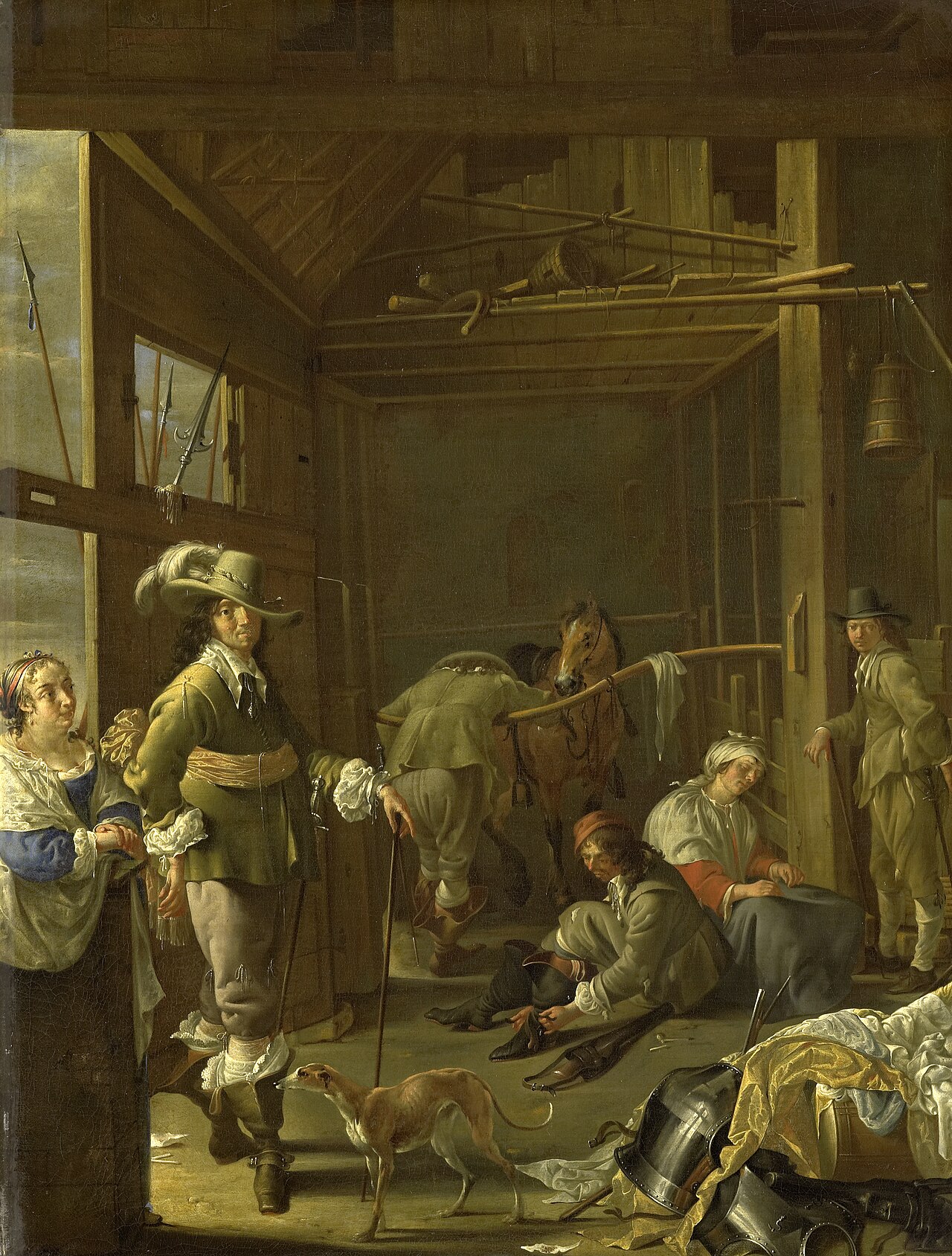 Soldiers in a stable by Jacob Duck