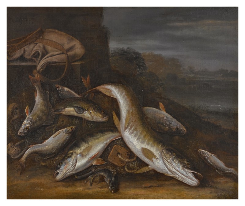 Still Life Of Fish in a Landscape by Jacob Gillig