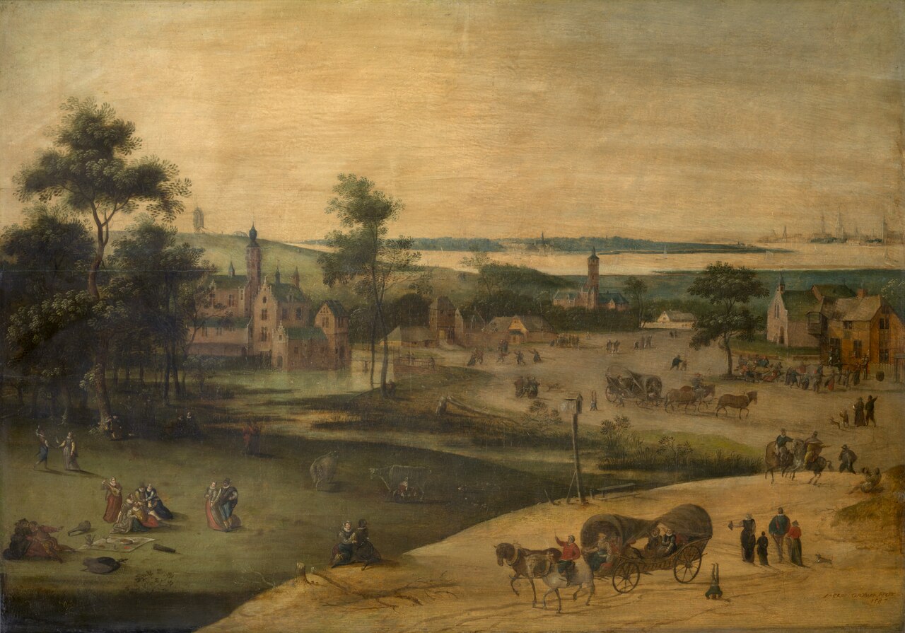 Village at the Scheldt by Jacob Grimmer