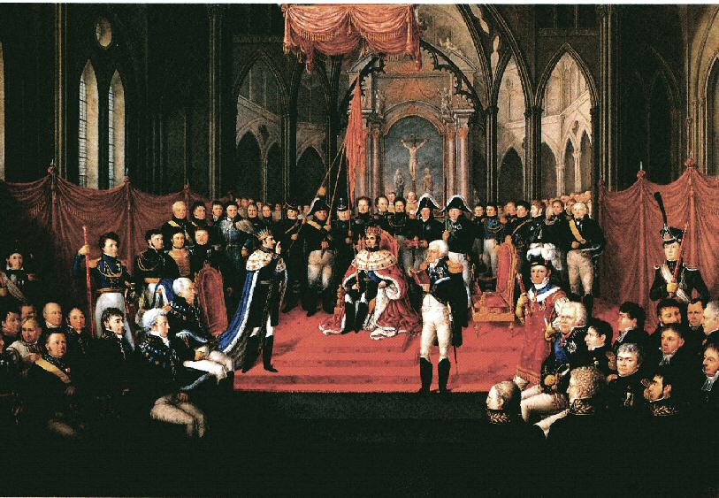 Coronation of Carl XIV Johan of Norway and Sweden in Nidaros Cathedral 1818. by Jacob Munch