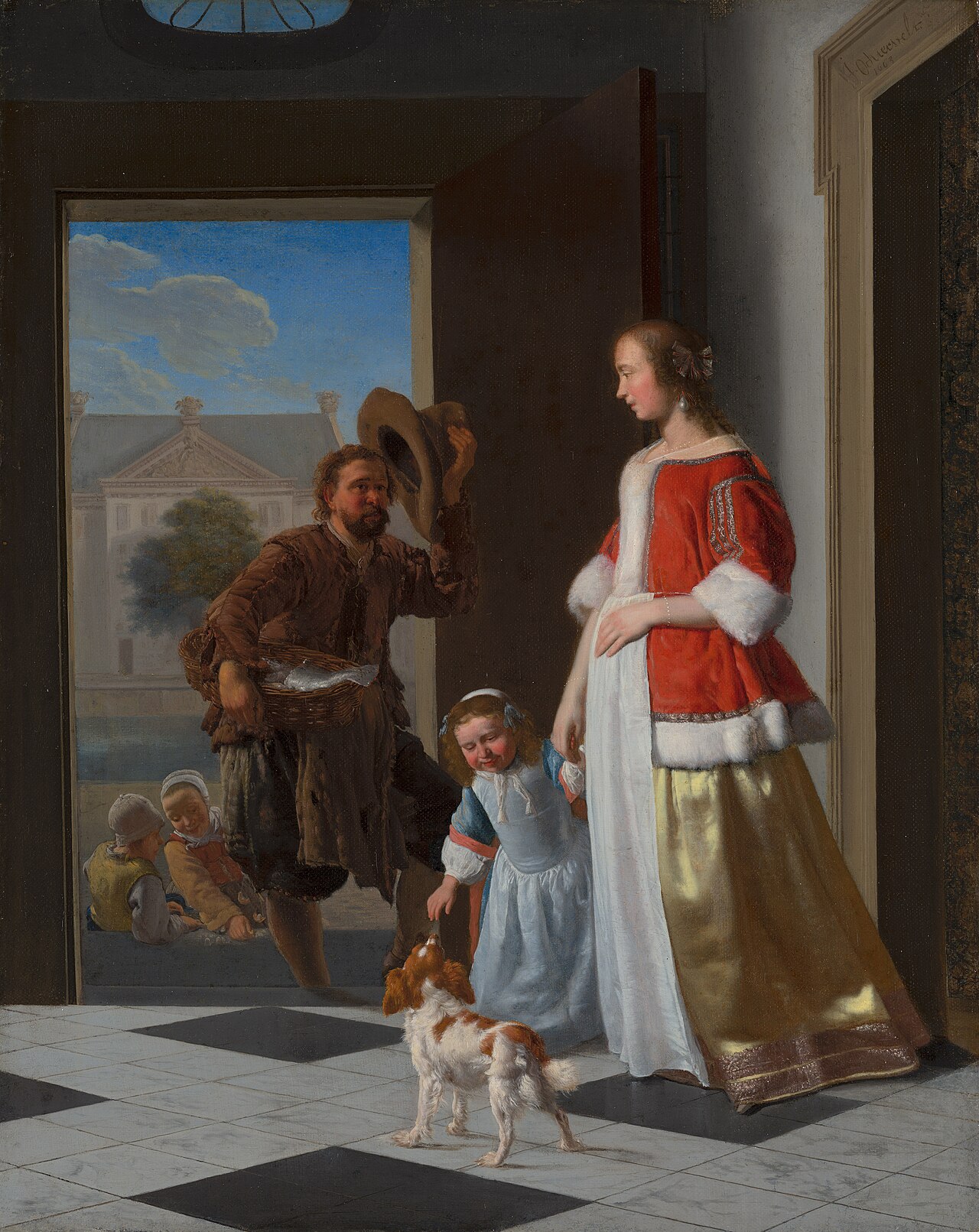 A Fishmonger at the Door by Jacob Ochtervelt