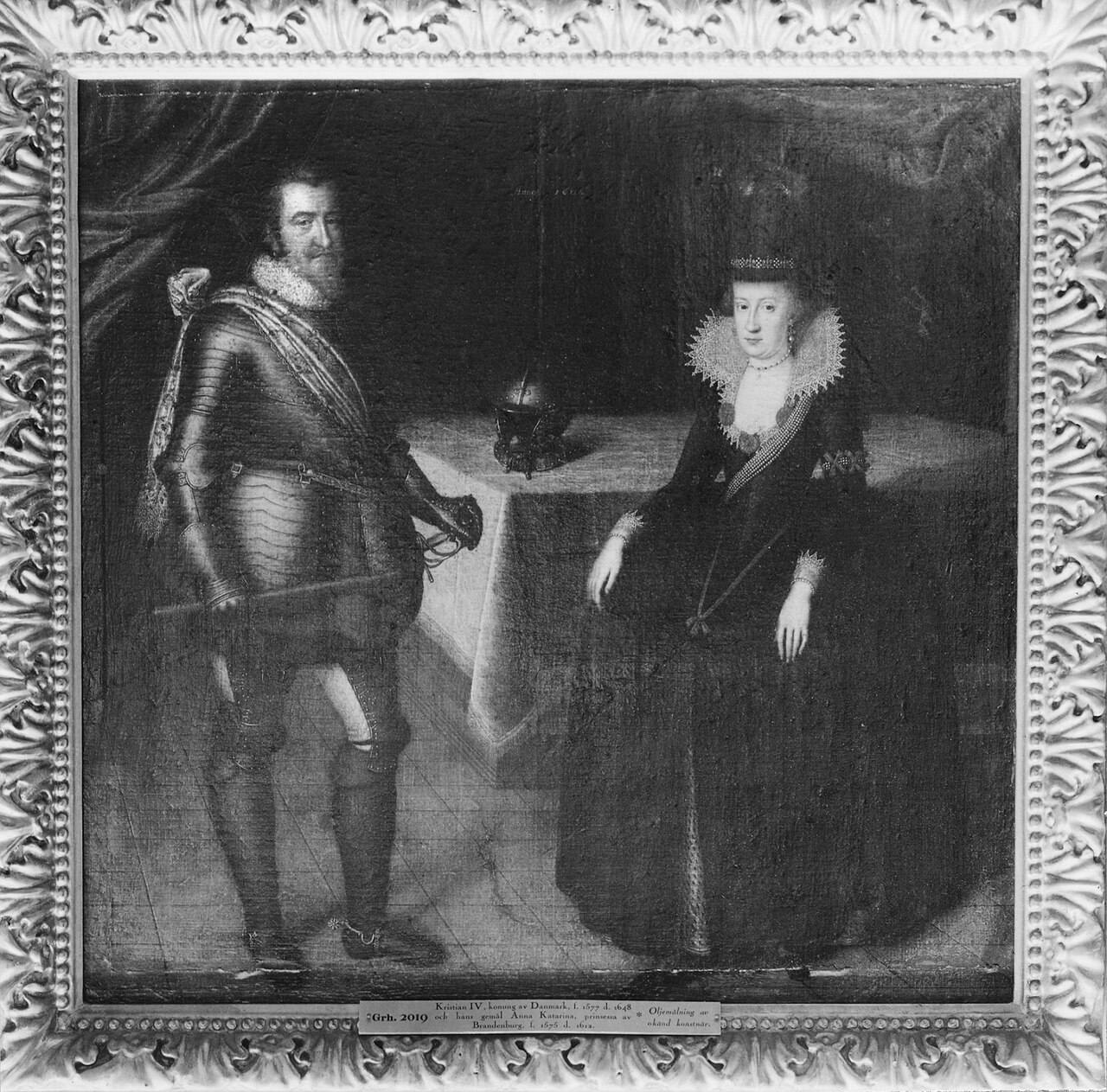 Kristian IV, 1577-1648, av Danmark och hans gemål, drottning Anna Katarina, 1575-1612 by Jacob van Doordt