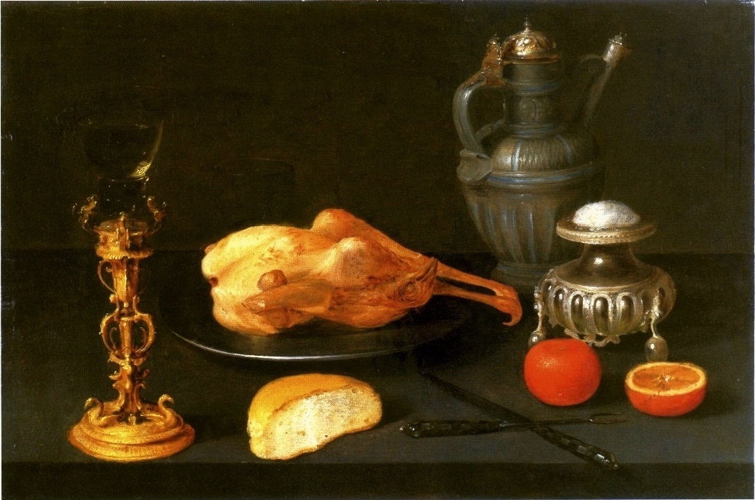 Still life with a salt cellar. by Jacob van Es