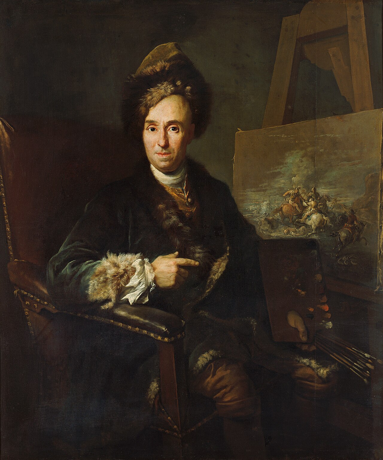 Portrait of the battle-painter Ignace-Jacques Parrocel by Jacob van Schuppen