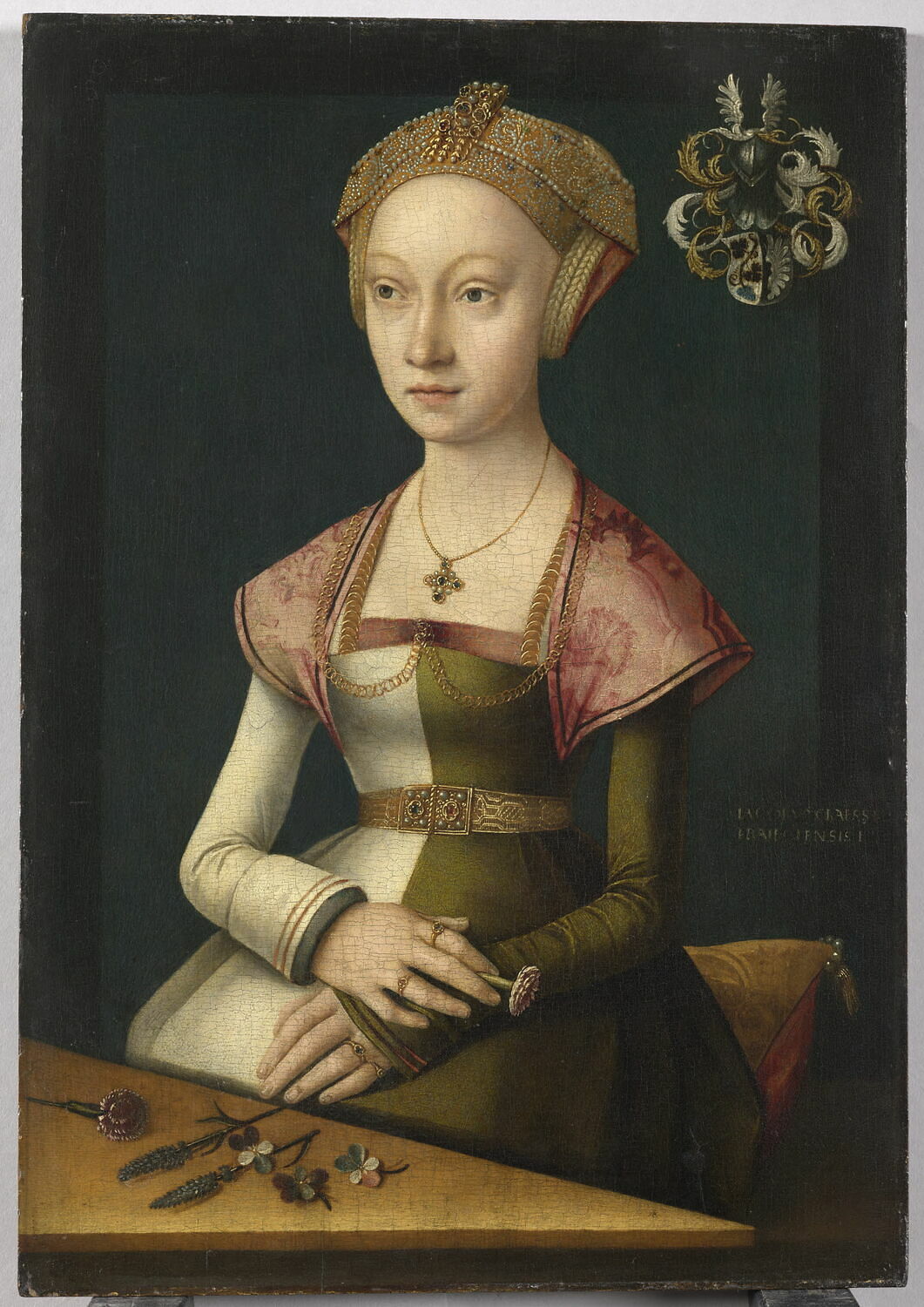 Portrait of een vrouw uit Lübeck by Jacob van Utrecht