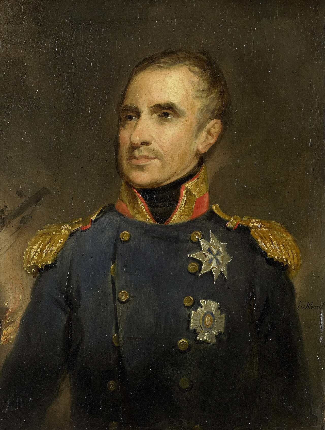 Portrait of Jonkheer Theodorus Frederik van Capellen, Vice-Admiral and Commander of the Dutch Squadron at Algiers in 1816 by Jacobus Josephus Eeckhout