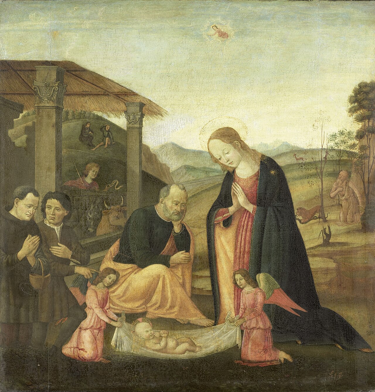 Adoration of the Christ Child by Jacopo da Sellaio