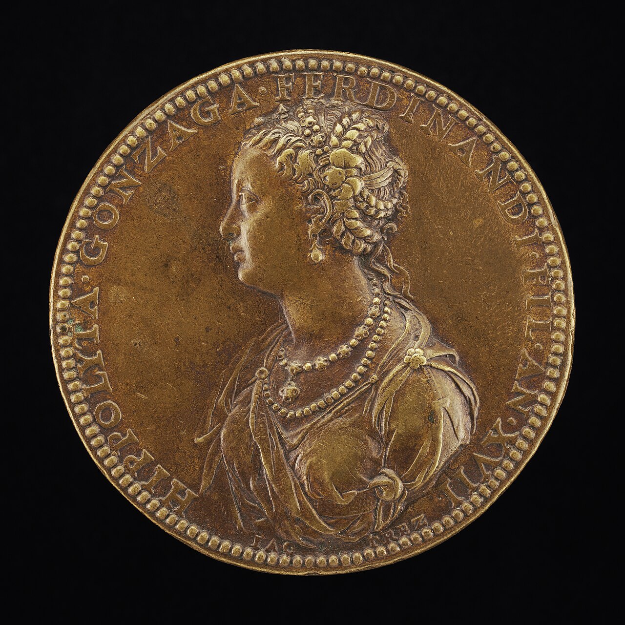 Ippolita Gonzaga, 1535-1563, Daughter of Ferdinando [obverse] by Jacopo da Trezzo
