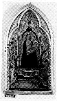 Madonna enthroned with saints by Jacopo del Casentino