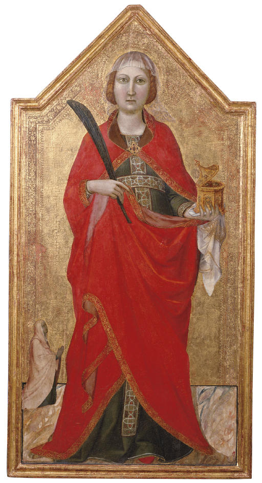 Saint Lucy with a female patron by Jacopo del Casentino