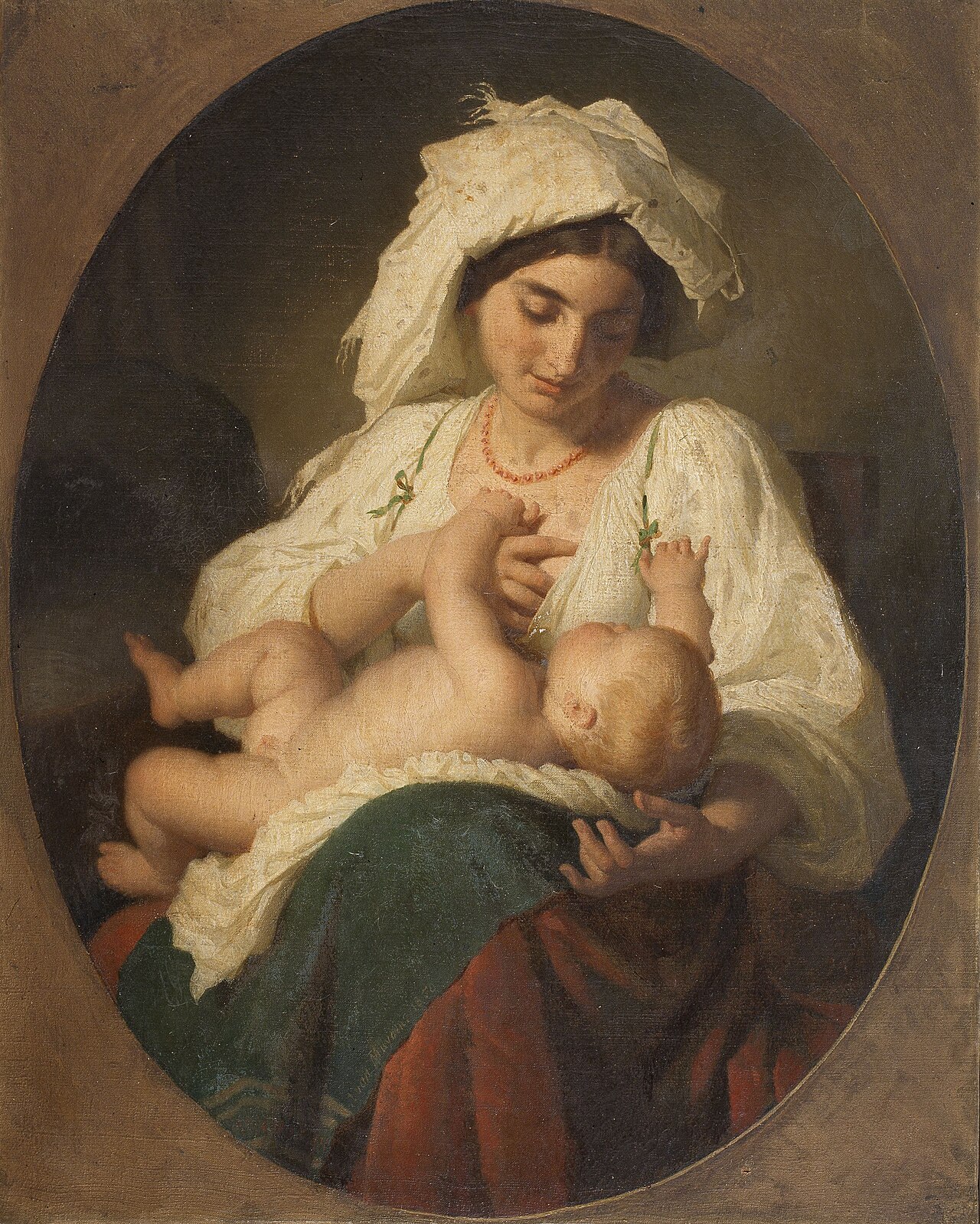 Abruzzi Woman with a Suckling Child by Jacques Alfred van Muyden