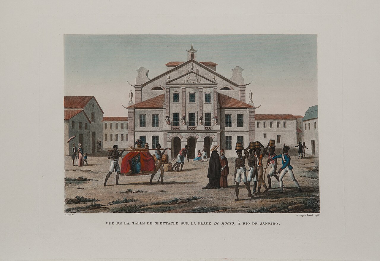 AVue de la Salle de Spetacle sur la Place do Rocio, à Rio de Janeiro by Jacques Arago