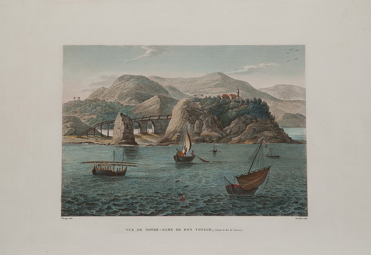 Vue de Notre-Dame De bon Voyage (Rade de Rio de Janeiro) by Jacques Arago
