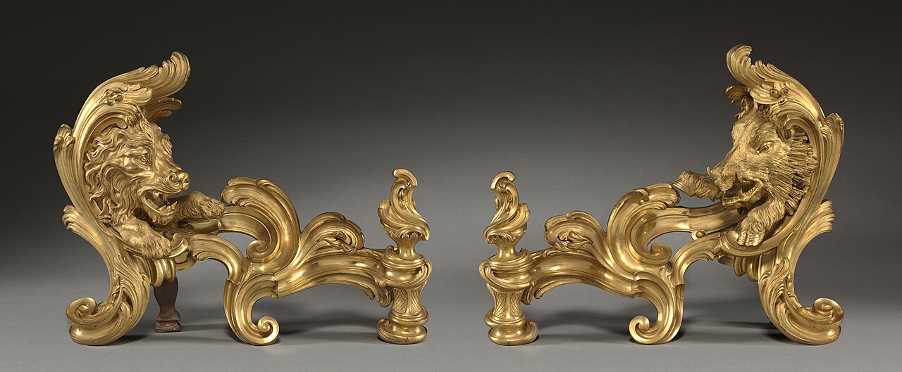 Pair of Firedogs by Jacques Caffieri