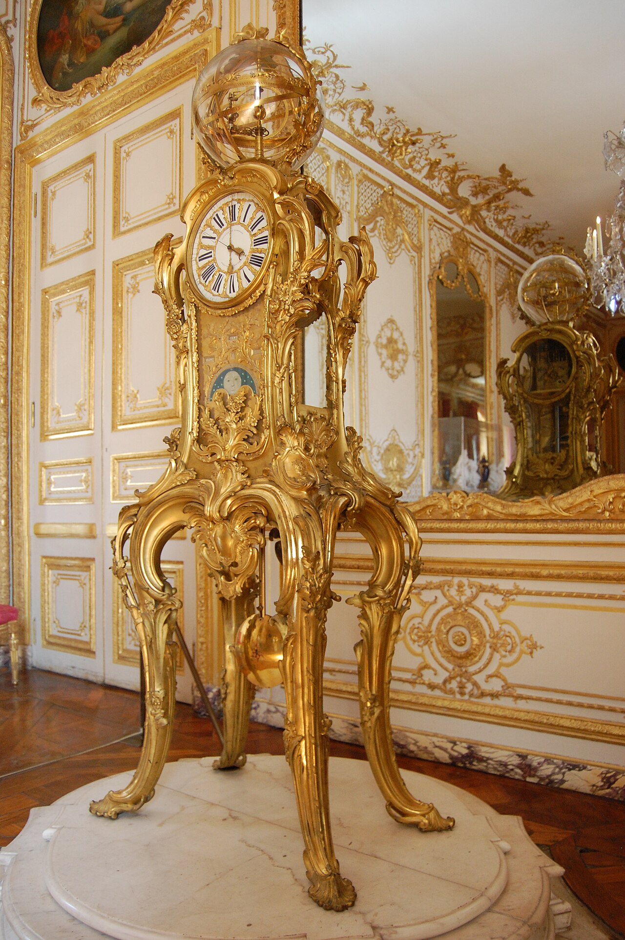 Passemant astronomical clock by Jacques Caffieri