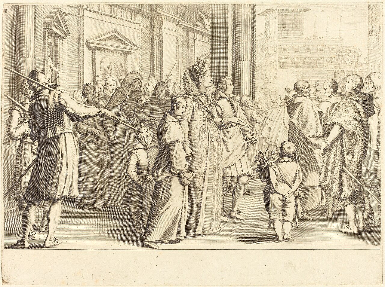 Grand Duchess at the Procession of the Young Girls by Jacques Callot