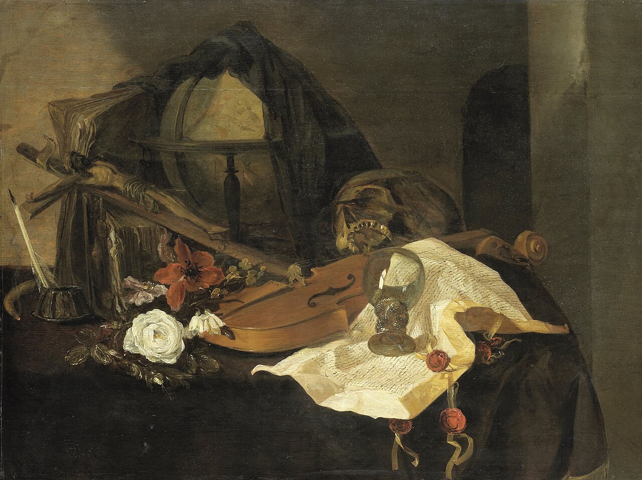 Vanitas still life by Jacques de Claeuw