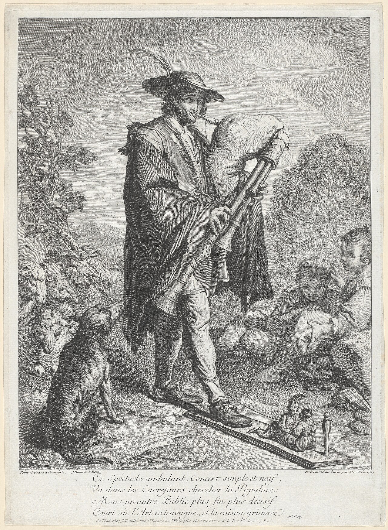The Bagpipe Player by Jacques Dumont le Romain