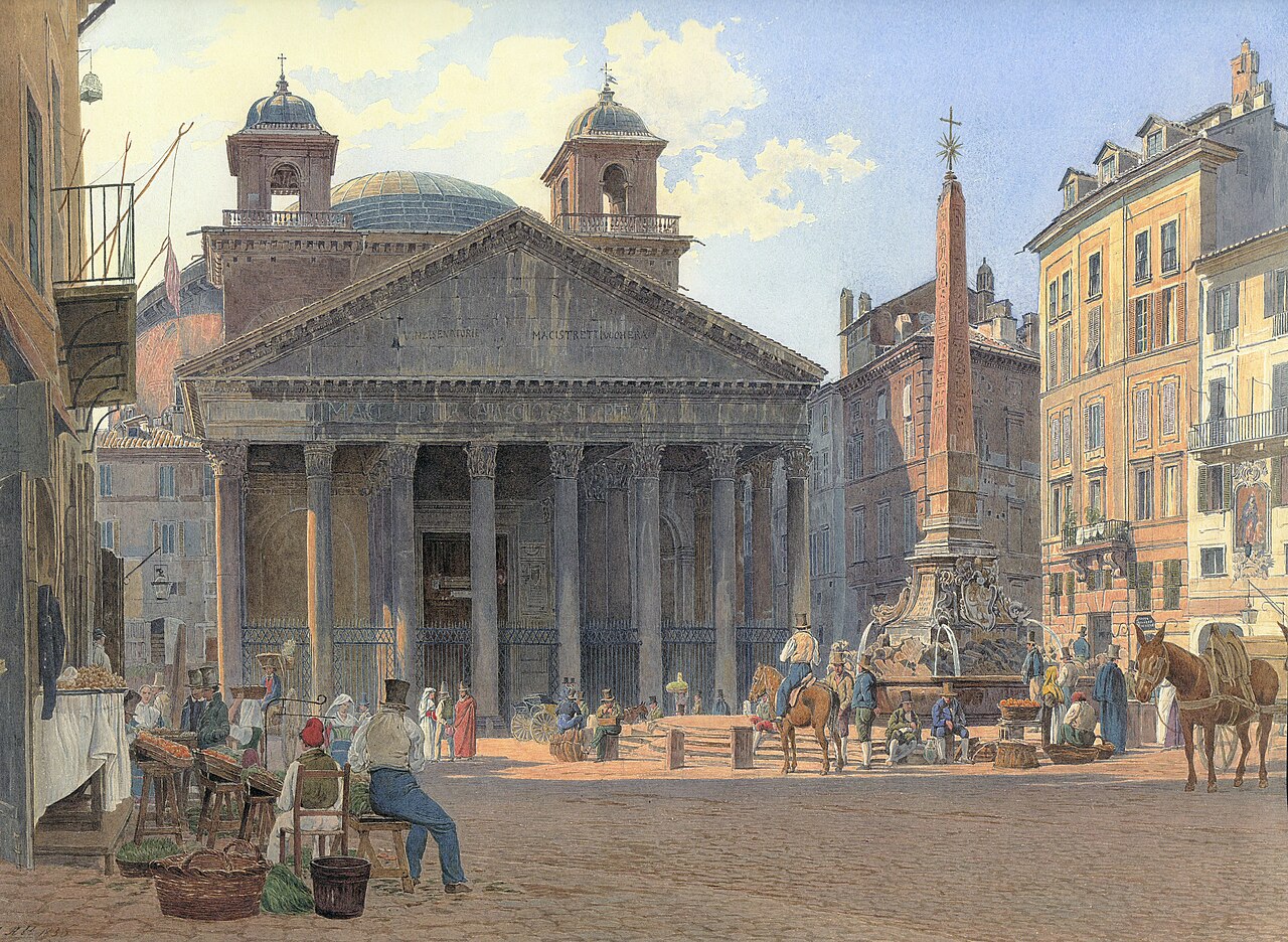The Pantheon and the Piazza della Rotonda in Rome by Jakob Alt