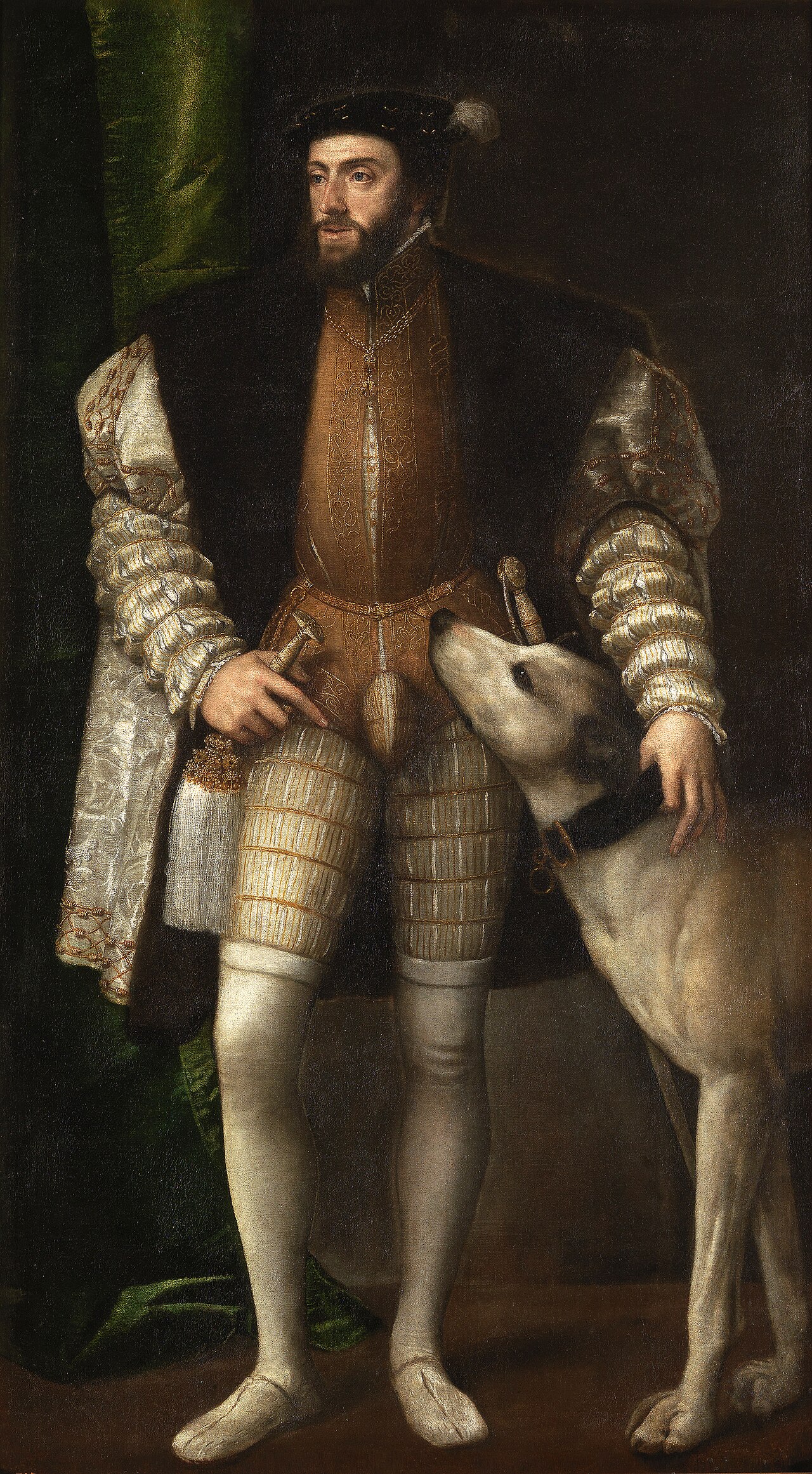 Portrait of Charles V with a Dog by Jakob Seisenegger